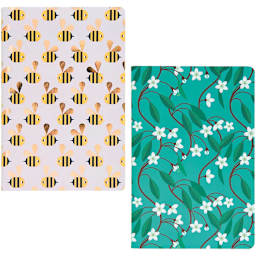 Rico Design Bee/Fruit/Flower Set - Dotted, 2 Books/Pkg., A5 (5.7" x 8.3")