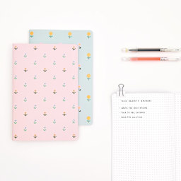 Rico Design Flowers Blue/Pink Set - Dotted, 2 Books/Pkg., A5 (5.7" x 8.3")