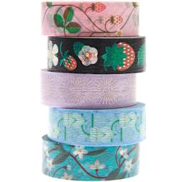 Printed Washi Tape Sets Bee/Fruit/Flower Set - 5/Pkg.