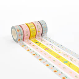 Printed Washi Tape Sets Flower Set - 5/Pkg.