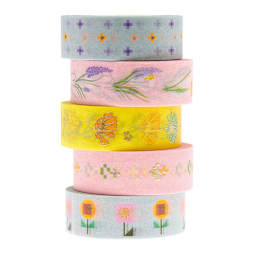 Printed Washi Tape Sets Flower Set - 5/Pkg.