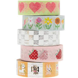 Printed Washi Tape Sets Pixels Set - 5/Pkg.