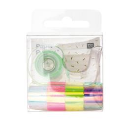 Mini Mirror Rainbow Tape Dispenser Sets 5-Roll Rainbow Set - 12mm x 1.8m