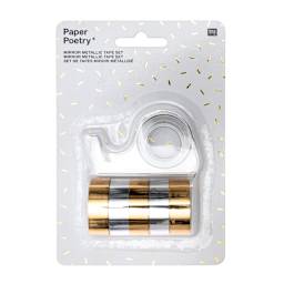 Mirror Rainbow Tape Dispenser Sets 6-Roll Mirror Metallic Set - 12mm x 2m