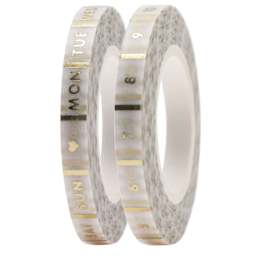 Weekday Planner Tape Sets Weekdays/Date - Gold, 2/Pkg.