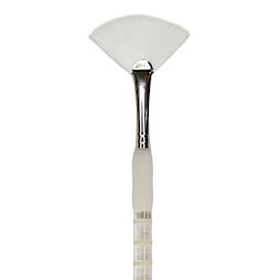 Royal Brush Soft Grip White Taklon, Fan, Size 6