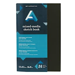 Art Alternatives Staple Bound Pad, 24 Sheets, Black, 5.5" x 8.5"