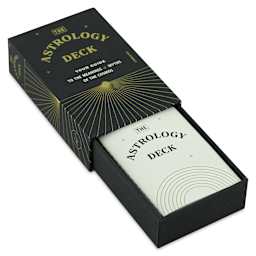 The Astrology Card Deck (cards in deck holder slid out from packaging, angled view)