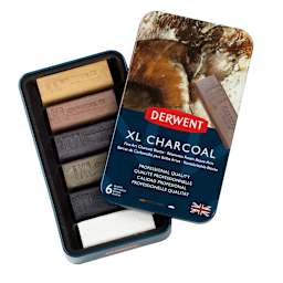 Derwent XL Charcoal Tin Set, 6-Colors