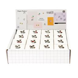 Rico Design Washi Sticker Rolls P.O.P. Displays Bees 16-Piece P.O.P. Display