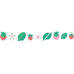 Rico Design Washi Sticker Rolls P.O.P. Displays Strawberries 16-Piece P.O.P. Display