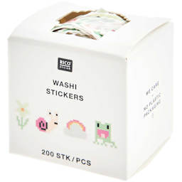 Rico Design Washi Sticker Rolls P.O.P. Displays Pixels - 16-Piece P.O.P. Display
