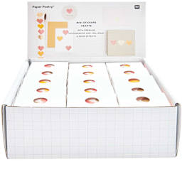 Rico Design Mini Sticker Roll P.O.P. Displays Hearts - 120 Stickers/Roll