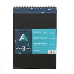 Art Alternatives Artist's Drawing Pad Value Pack - One 8.5" x 11" Sketch Book, Two 9" x 12" Pads