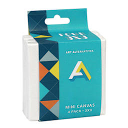 Art Alternatives Mini Canvas, Pkg of 4, 3" x 3", White