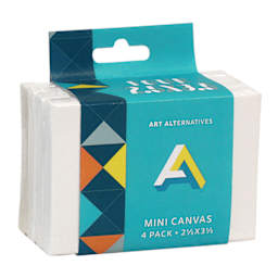 Art Alternatives Mini Canvas, Pkg of 4, 2.5" x 3.5", White