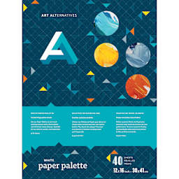 Art Alternatives White Paper Palette Pad, 40 Sheets, White, 12" x 16"
