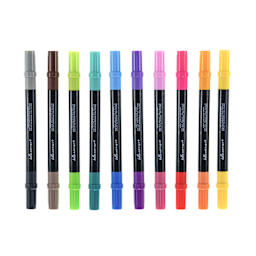 Hello, Artist! Dual Tip Markers Set of 10, Bright/Pastel