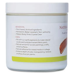 Natural Earth Paint Natural Acrylik Medium - 16 oz Glass Jar, side view