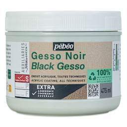 Pebeo Studio Green Gesso - Black, 475 ml