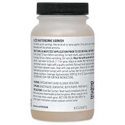 Golden Waterborne Varnish - Gloss, 8 oz back of bottle