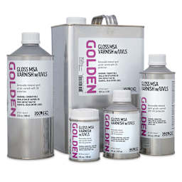 Golden MSA Varnishes with UVLS Gloss shown in a variety of sizes