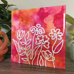 Alumilite AlumiFiber Epoxy Resin Thickener used to create a raised flower design