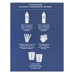 Fleur Super Clear Resin - Resin and Hardener Kit, 480 ml back of package
