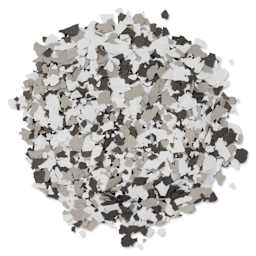 Fleur Terrazzo Effect Flakes - Espresso Brown, out of the jar