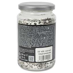 Fleur Terrazzo Effect Flakes - Espresso Brown, 200 g side of jar