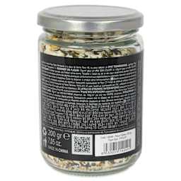 Fleur Terrazzo Effect Flakes - Tiger Eye, 200 g side of jar