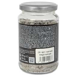 Fleur Terrazzo Effect Flakes - Taupe Quartz, 200 g back of jar