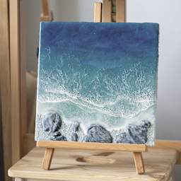 Blick Epoxy Resin Kits, shoreline painting protected with Blick Epoxy