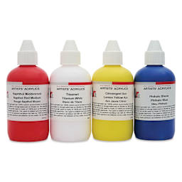 Ara Artists’ Acrylic Paints - Set of 4, Primary Colors, 250 ml