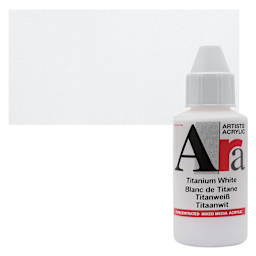Ara Artists’ Acrylic Paint - Titanium White, 100 ml bottle and swatch