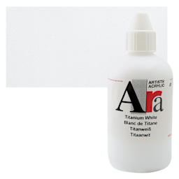 Ara Artists’ Acrylic Paint - Titanium White, 250 ml bottle and swatch