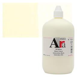 Ara Artists’ Acrylic Paint - Off White, 1000 ml bottle and swatch