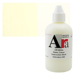 Ara Artists’ Acrylic Paint - Off White, 250 ml bottle and swatch