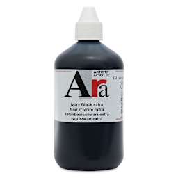 Ara Artists’ Acrylic Paint - Ivory Black Extra, 500 ml