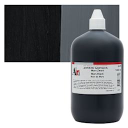 Ara Artists’ Acrylic Paint - Mars Black, 1000 ml and swatch