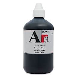 Ara Artists’ Acrylic Paint - Mars Black, 500 ml