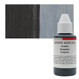Ara Artists’ Acrylic Paint - Graphite, 100 ml bottle and swatch