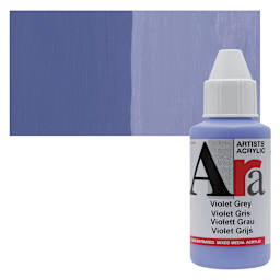 Ara Artists’ Acrylic Paint - Violet Grey, 100 ml bottle and swatch