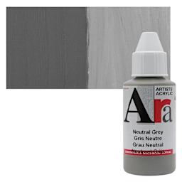 Ara Artists’ Acrylic Paint - Neutral Grey, 100 ml bottle and swatch