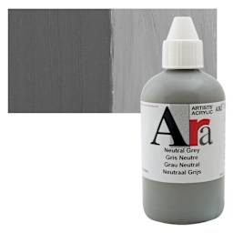 Ara Artists’ Acrylic Paint - Neutral Grey, 250 ml bottle and swatch