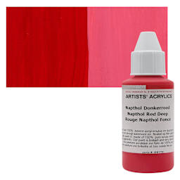 Ara Artists’ Acrylic Paint - Naphthol Red Deep, 100 ml bottle and swatch