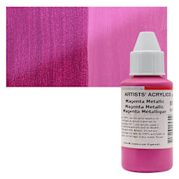 Ara Artists’ Acrylic Paint - Metallic Magenta, 100 ml bottle and swatch