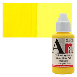 Ara Artists’ Acrylic Paint - Yellow Light Azo, 100 ml bottle and swatch