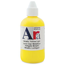 Ara Artists’ Acrylic Paint - Metallic Yellow Light, 250 ml