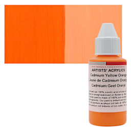 Ara Artists’ Acrylic Paint - Cadmium Yellow Orange, 100 ml bottle and swatch